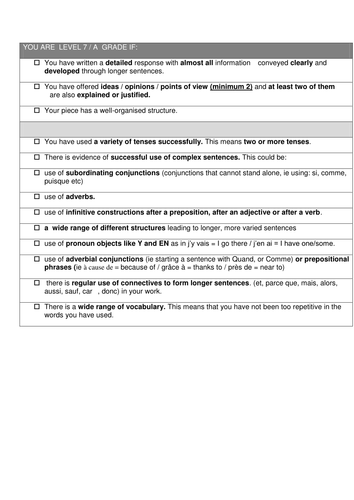 Level 7 Pupil Explanation