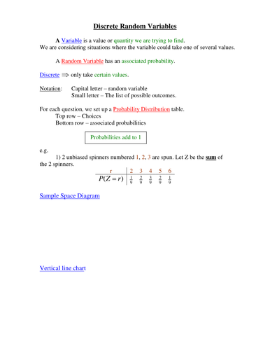 Discrete Random Variables Revision