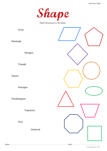 Matching shapes with shape names by baldwj - Teaching Resources - Tes