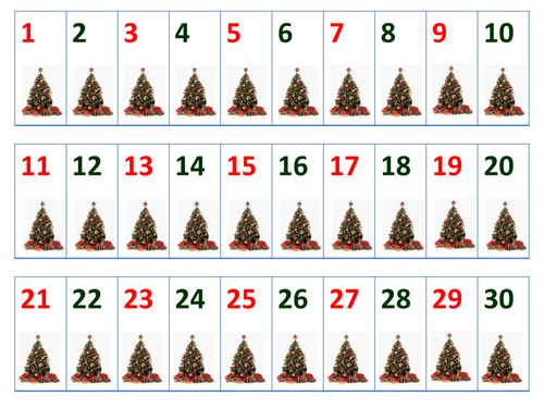 Christmas Number Track 1-30 by claireh1039 - Teaching Resources - Tes