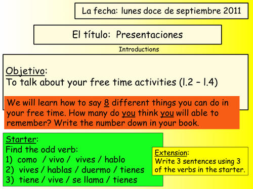 presentaciones - free time activities