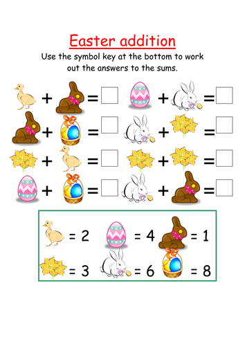 Easter symbol addition activity