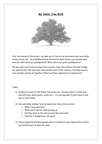 write an essay about family tree