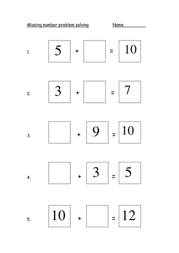 Variation of problem solving sheets