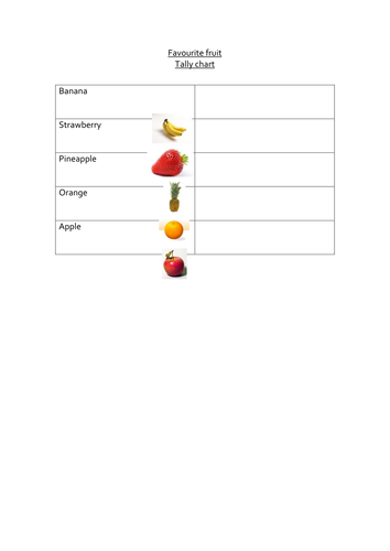 Favourite fruit tally chart and pictogram