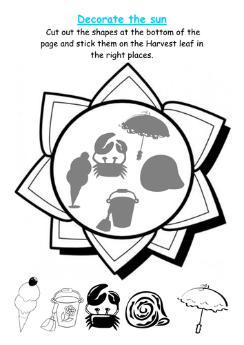 Summer - cutting and sticking activity