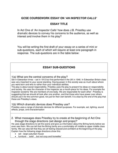 An inspector calls essay