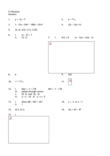 Further Core 1 Revision