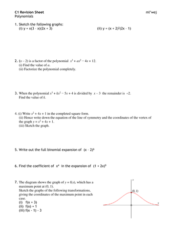 Extra C1 Polynomials Revision