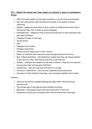 SY1 - decline in marriage