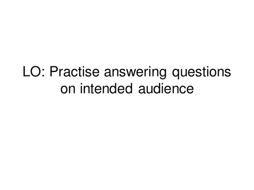 WJEC Intended Audience question