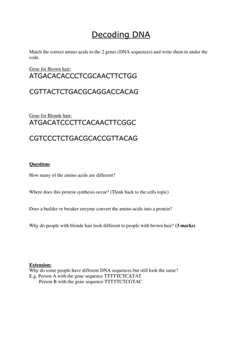 Decoding DNA