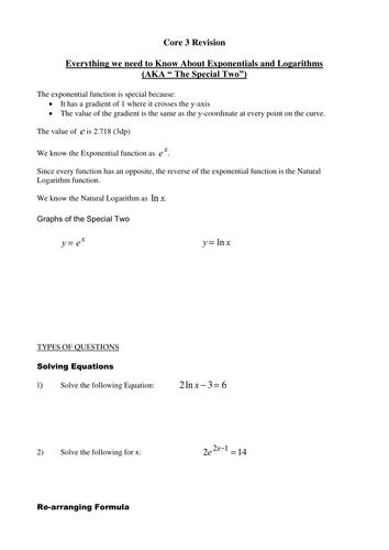 Exponentials + Logarithms - The Essentials