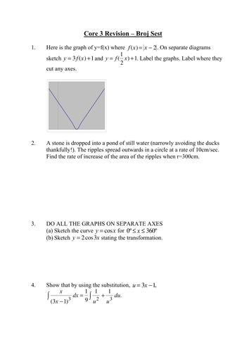 Core 3 Revision Sheet 6