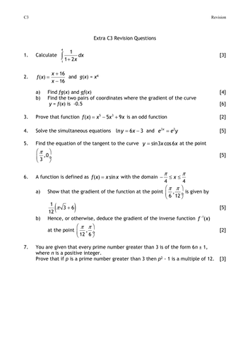 Extra C3 Revision Questions