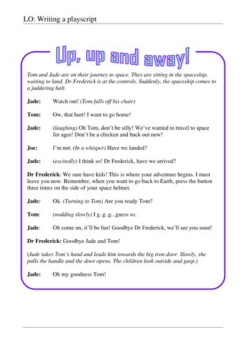 'Up, up & away!' - Playscript by rachyben - Teaching Resources - Tes