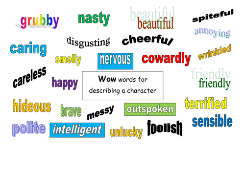 'Wow' words for describing characters | Teaching Resources