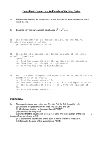 First Half of Coordinate Geometry Chapter