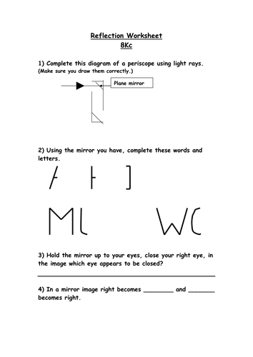 Reflection Summary Worksheet
