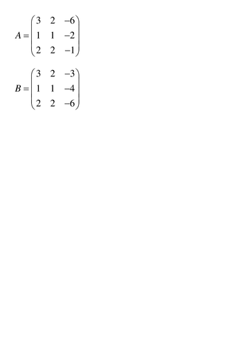 3 by 3 Matrix Algebra Puzzle