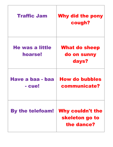 Joke loop card game