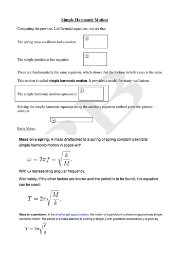 Simple Harmonic Motion