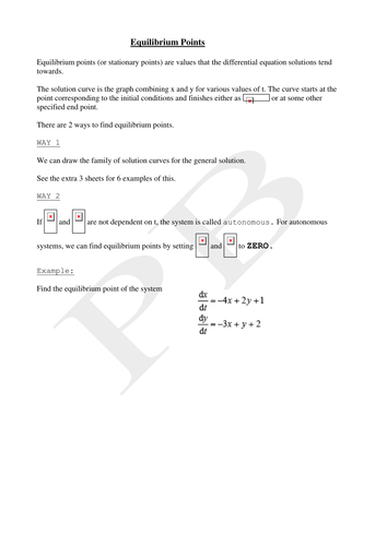 DE Equilibrium Points
