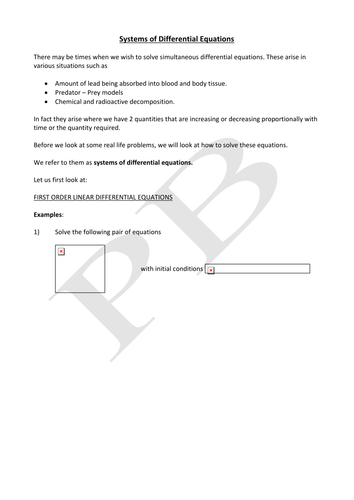 Simultaneous Differential Equations