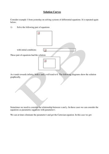 Solution Curves for 2 simultaneous equations