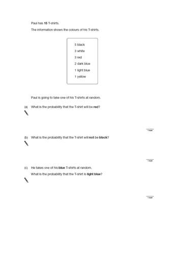 Level 5 - 7 Probablilty questions