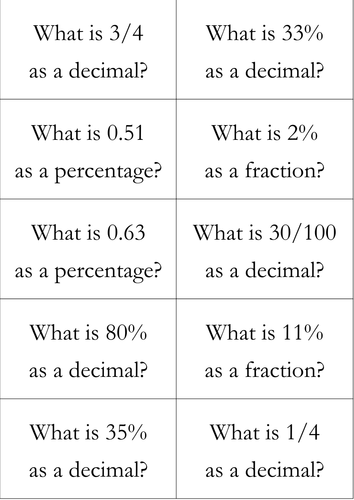 Loop Cards - Follow Me Cards Frac.Dec.%