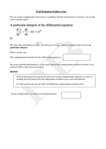 Failure Case of Trial Functions