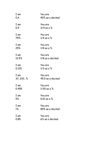 Loop Cards - frac % dec