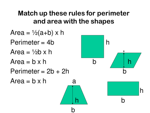 Matching cards - Perimeter and Area