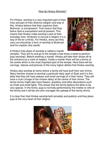 How do Hindus worship?