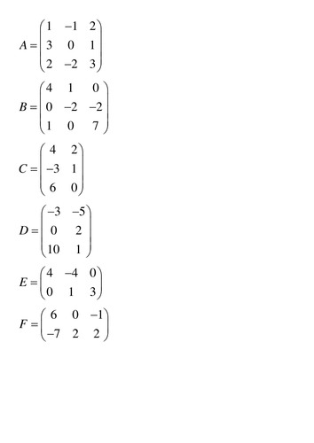 Introduction to Matrix Algebra Puzzle