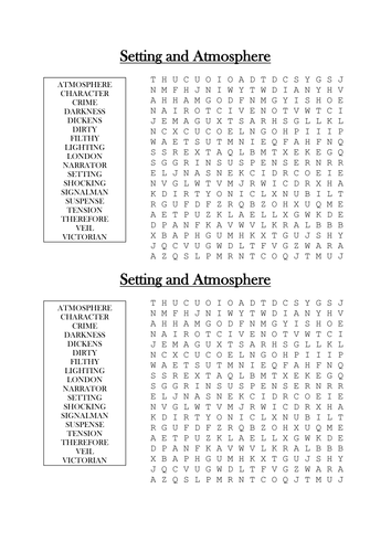 Atmosphere and setting word search - Dickens