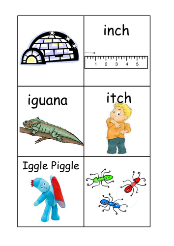 Initial sound pairs game - I P N