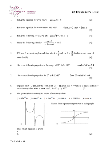 Trigonometry Re-Test