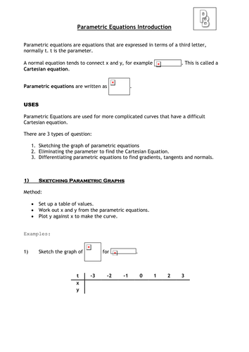 Parametric Equations Introduction