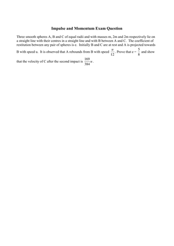 Impulse and Momentum Exam Question