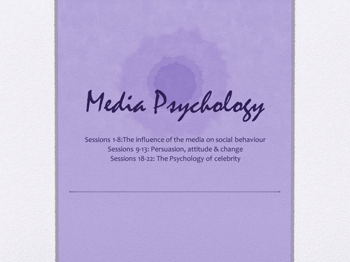 Introduction to Media Psychology