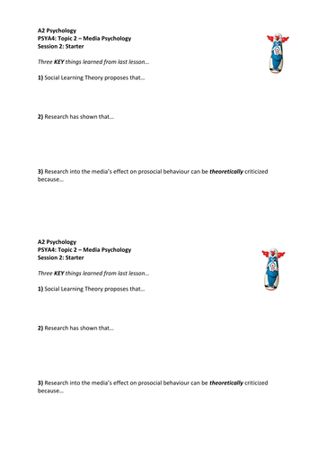 media Psychology Starter 1