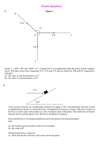 Questions on Forces