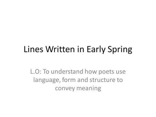 Lines Written in Early Spring - William Wordsworth