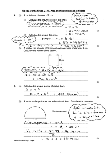GCSE Maths Worksheets- Circle - geometry