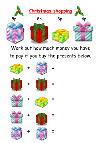 Shopping for christmas presents - money