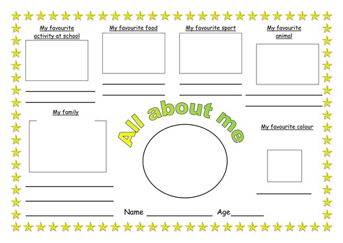 All about me worksheet by ruthbentham Teaching Resources All about me worksheet by ruthbentham Teaching Resources