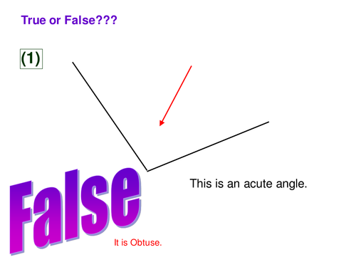 True or False Angle facts