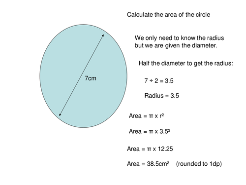 Area and Perimter of Circle Revision